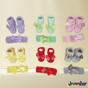 2-Piece Baby Girl Party Set – Festive Socks & Hair Band