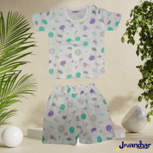 2-Piece Muslin Jabla Shorts Set | Half Sleeve Baby Combo (0–24M)