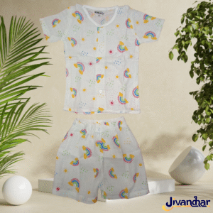 2-Piece Muslin Jabla Shorts Set | Half Sleeve Baby Combo (0–24M)