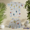 2-Piece Muslin Jabla Shorts Set | Half Sleeve Baby Combo (0–24M)