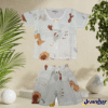 2-Piece Muslin Jabla Shorts Set | Half Sleeve Baby Combo (0–24M)