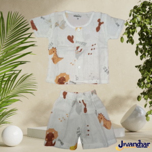 2-Piece Muslin Jabla Shorts Set | Half Sleeve Baby Combo (0–24M)