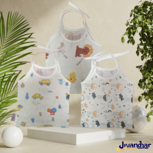 3-Pack Baby Muslin Vests (0–6M) | White Unisex Tie-Up Summer Set