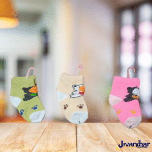SOFTLFT Baby Socks 0–6 Months | Pack of 3 Ankle-Length Cotton Socks