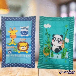 Baby Cotton Mattress Combo Set | 70x50 Cartoon Print Bedding – 2 Pcs
